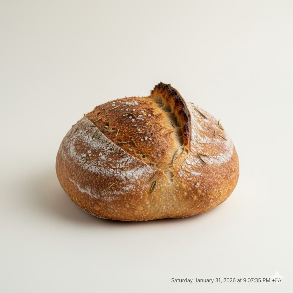 خبز حرفي بروزماري وملح بحري