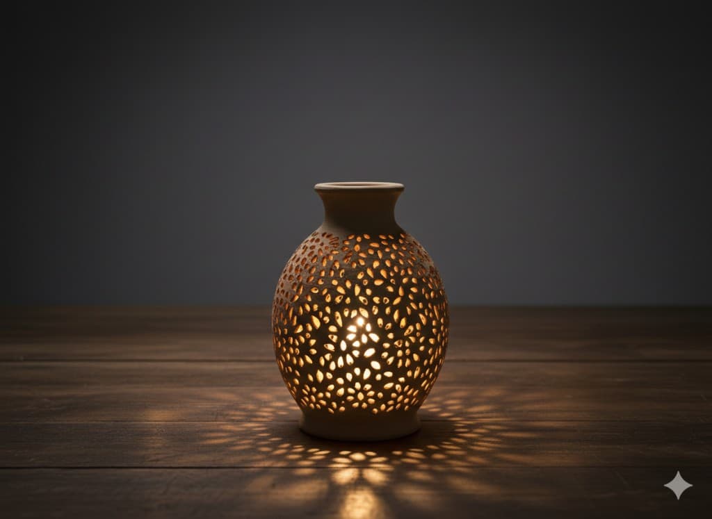 فانوس خزفي مخرّم