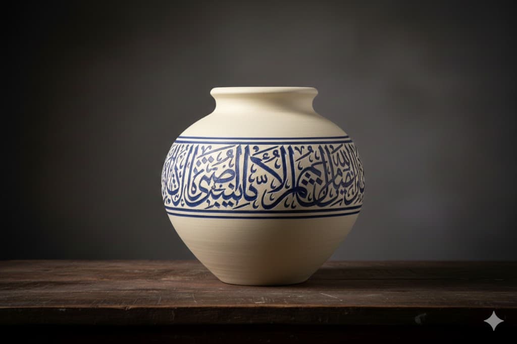 إناء خزفي بخط عربي
