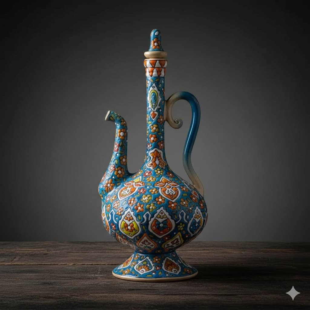 إبريق خزفي ملوّن