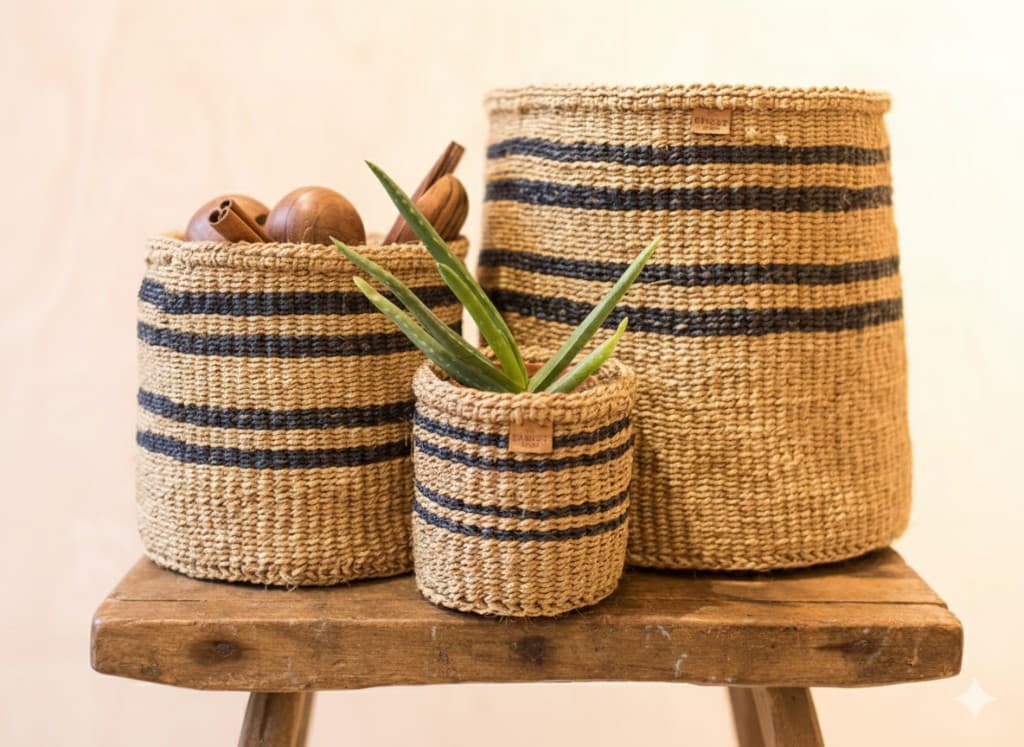 مجموعة سلال منسوجة